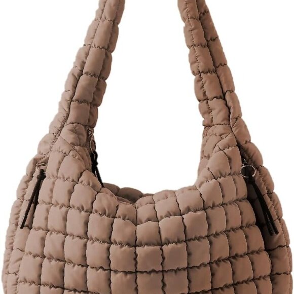 Handbags - Women Puffer Tote Nylon Large Capacity Crossbody Bag Quilted Carryall